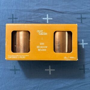 NEW Moscow Mule Mugs by Our Table Stainless Steel Brushed Copper Mug Set of 2
